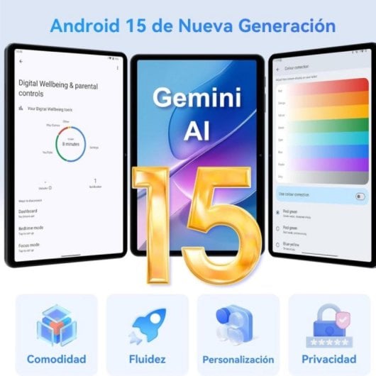 Tablet TABWEE T80 10.1" 128GB Wifi 6000mAh Android 15 Gris