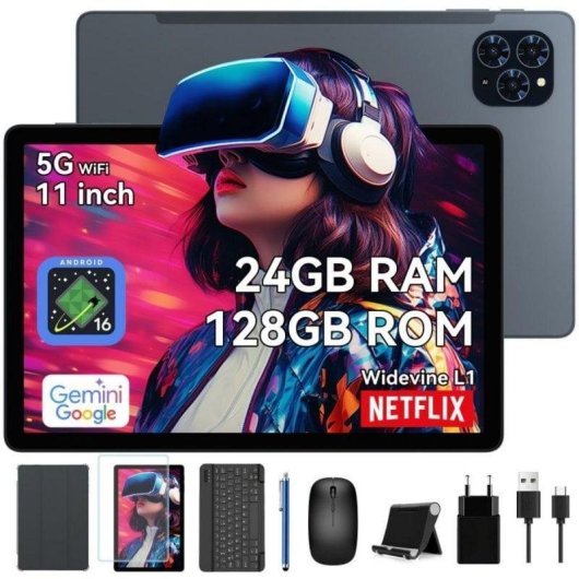 Tablet KINGRID T90 WiFi 11" 8GB 128GB Gris