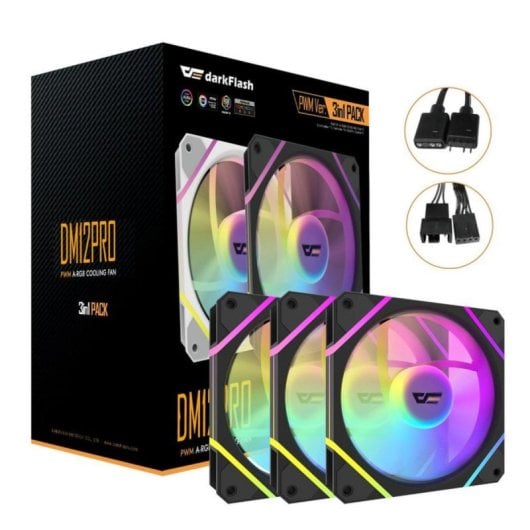 Ventilador suplementario darkFlash DM12 PRO 120mm 1800RPM ARGB con control PWM