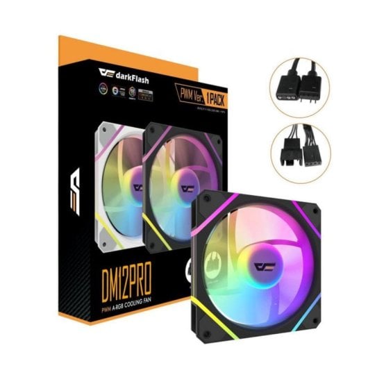 Ventilador suplementario darkFlash DM12 Black PRO 120mm 1800RPM ARGB direccionable