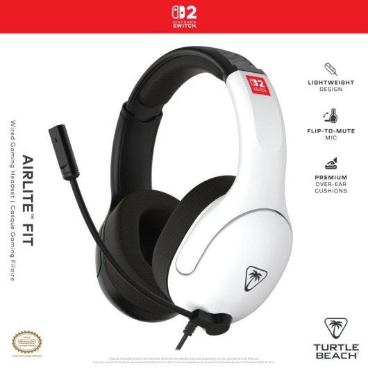 Casque Turtle Beach Airlite Fit avec microphone pliable 40 mm pour Switch/Switch 2