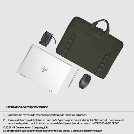 Funda portátil HP Modular 15,6" verde/gris impermeable asas y correa