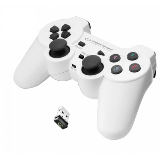 Gamepad Esperanza EGG108W Wireless PC Playstation 3 Bianco Nero 2.4 GHz