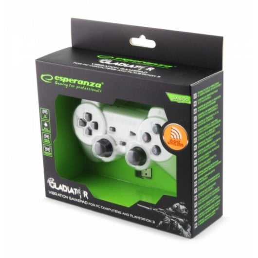 Gamepad Esperanza EGG108W Wireless PC Playstation 3 Bianco Nero 2.4 GHz