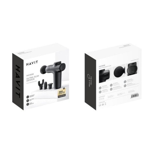 Pistolet de massage Havit MG1508 sans fil 5 vitesses noir ABS