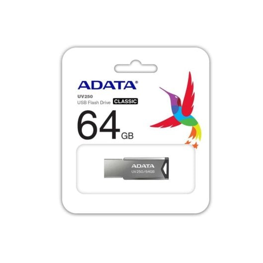 Pen USB ADATA UV250 64GB CompactFlash Metalizado Prata Compacto