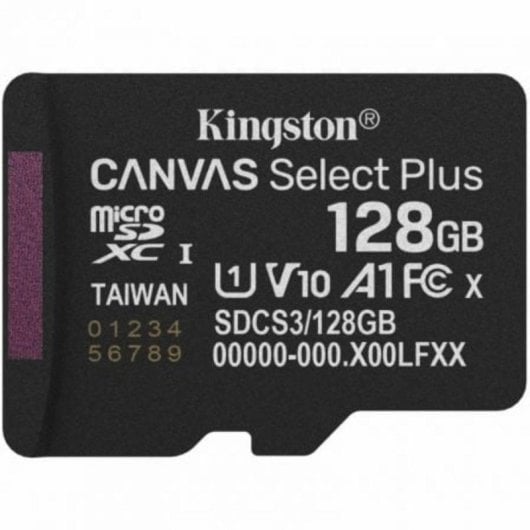 Scheda microSD Kingston Canvas Select Plus 128GB 150 MB/s A1 UHS-I V10