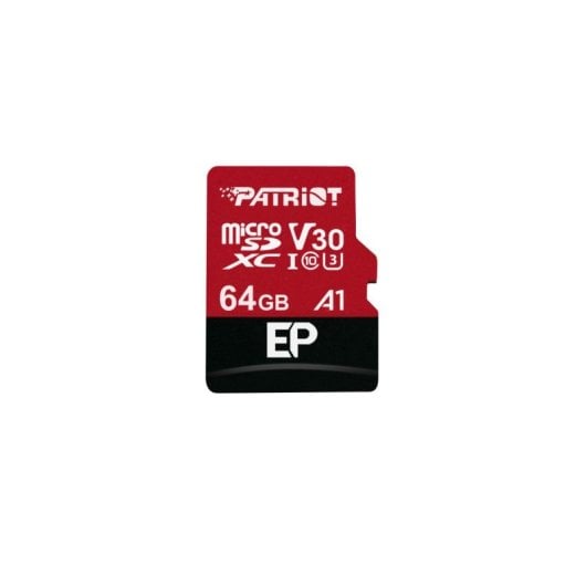Cartão MicroSDXC Patriot PEF64GEP31MCX 64GB 100MB/s V30 U3 Classe 10 + Adaptador SD