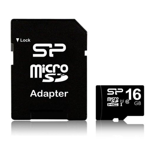 Carte MicroSDHC Silicon Power SP016GBSTH010V10SP 16GB Classe 10 UHS-I 40MB/s Noire