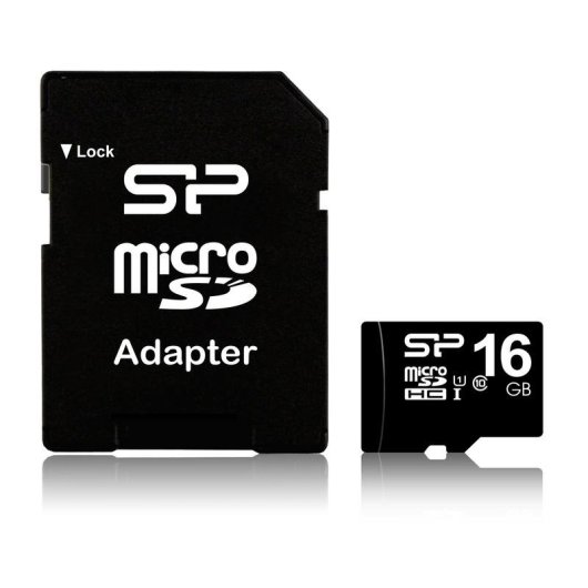 Carte MicroSDHC Silicon Power SP016GBSTH010V10SP 16GB Classe 10 UHS-I 40MB/s Noire