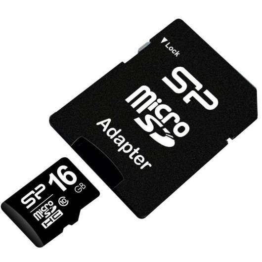 Carte MicroSDHC Silicon Power SP016GBSTH010V10SP 16GB Classe 10 UHS-I 40MB/s Noire
