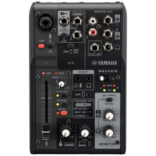 Table de mixage Yamaha AG03MK2 3 canaux 24 bits USB noir