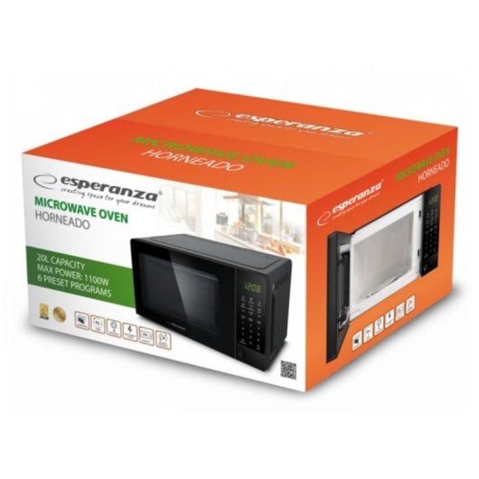 Microondas Esperanza EKO009 20L 700W Control Táctil Función Descongelar