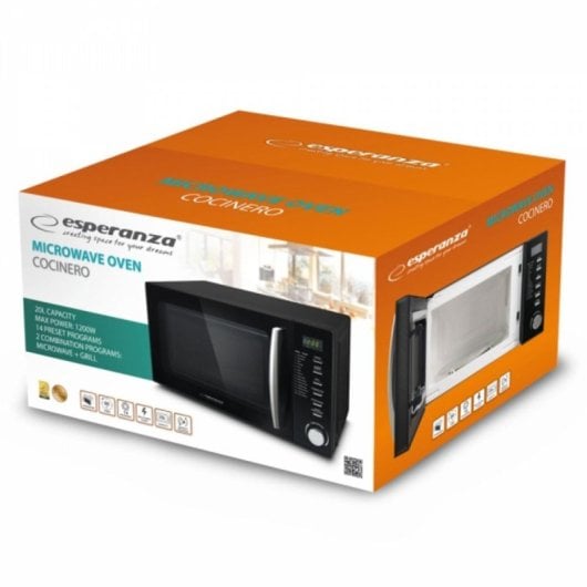 Microondas Esperanza COCINERO 20 L 1200 W Grill LED 14 Programas