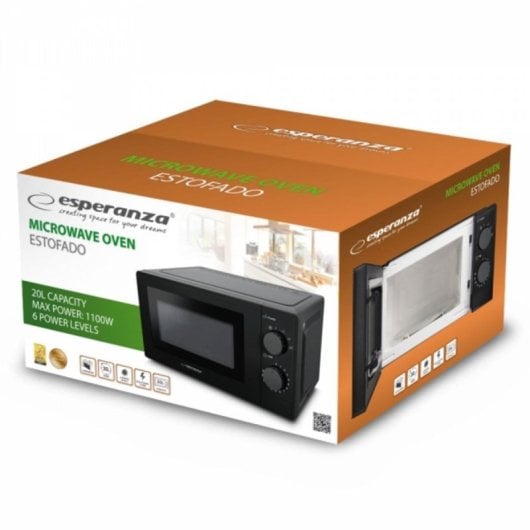 Microondas Esperanza ESTOFADO 20L 700W Función Descongelar Control Giratorio