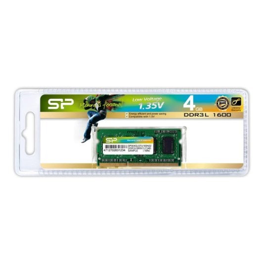 Memória RAM Silicon Power SP004GLSTU160N02 4GB 1x4GB DDR3L 1600MHz CL11 SO-DIMM Verde