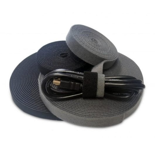 Passacâble Savio OC-01/B Velcro 10 m Noir pour bureau ou mur