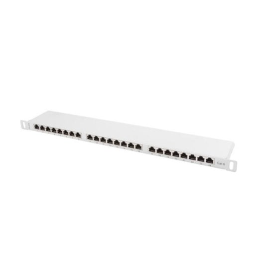 Patch Panel Lanberg PPS6-0024-S 24 puertos RJ-45 Cat6 metálico rack 0.5U