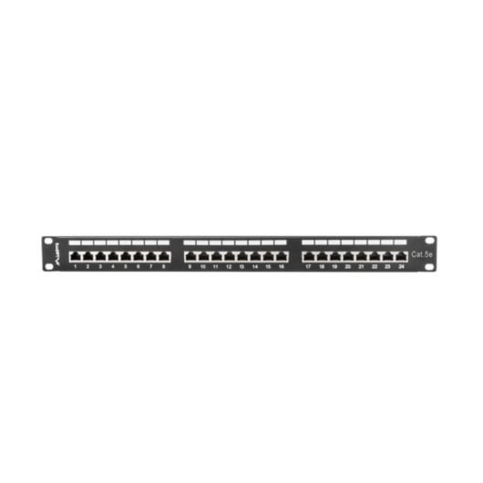 Patch Panel Lanberg PPS5-1024-B 24 puertos RJ-45 Cat5e 1U rack metal negro