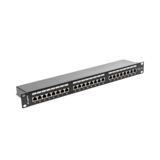 Patch Panel Lanberg PPS5-1024-B 24 puertos RJ-45 Cat5e 1U rack metal negro