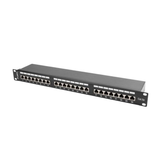 Patch Panel Lanberg PPS5-1024-B 24 puertos RJ-45 Cat5e 1U rack metal negro