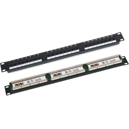 Patch Panel Roline PK-U5-1 Gigabit Ethernet 24 Puertos Rack 1U Acero Negro