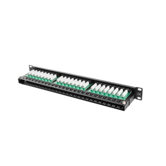 Patch panel Lanberg PPU5-1048-B 48 puertos RJ-45 Cat5e rack 1U negro