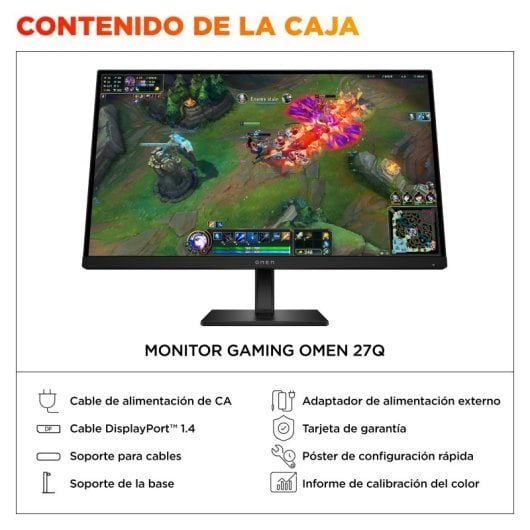 HP OMEN 27q G2 Monitor QHD 180Hz IPS 1ms com HDR400 e Ajuste de Altura