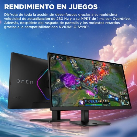 Monitor HP OMEN 27qs G2 27" QHD 280 Hz HDR 400 1ms HDMI AMD FreeSync Compatible con Consolas Negro