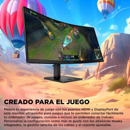 HP OMEN 34c G2 Monitor Curvo 34" UltraWide Quad HD 180Hz VA Display HDR 400 1ms