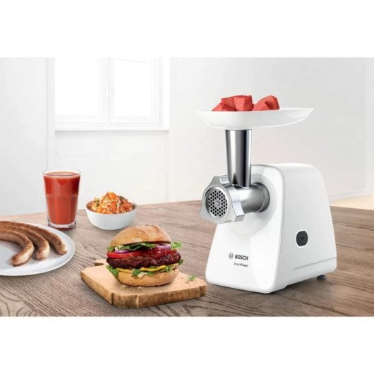Hachoir à viande Bosch MFW2520W 1500 W Acier inoxydable Blanc 2 grilles
