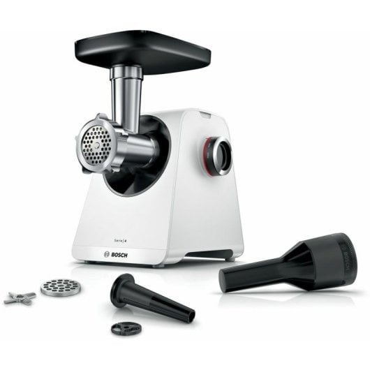 Hachoir Bosch MFWS420W 1300W Blanc Inox 2 vitesses câble 1 m