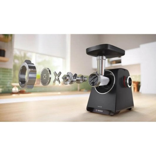 Hachoir viande Bosch MFWS430B 1900W Noir Argent 2,5kg/min plastique