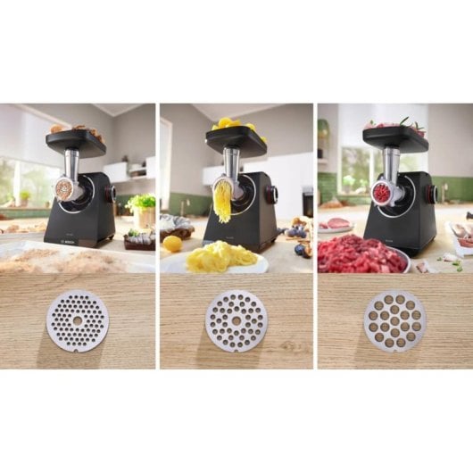 Hachoir viande Bosch MFWS430B 1900W Noir Argent 2,5kg/min plastique