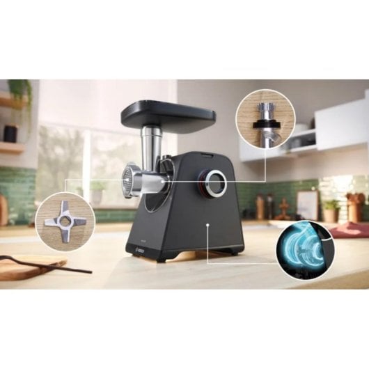 Hachoir Bosch Serie 4 MFWS440B 1900W Noir Argent 2,5kg/min Plastique