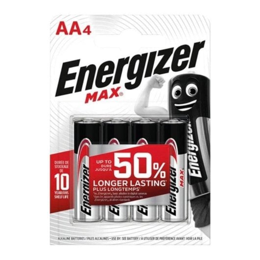 Pilha Energizer MAX AA Alcalina Pack 4 Uso Único Alta Durabilidade