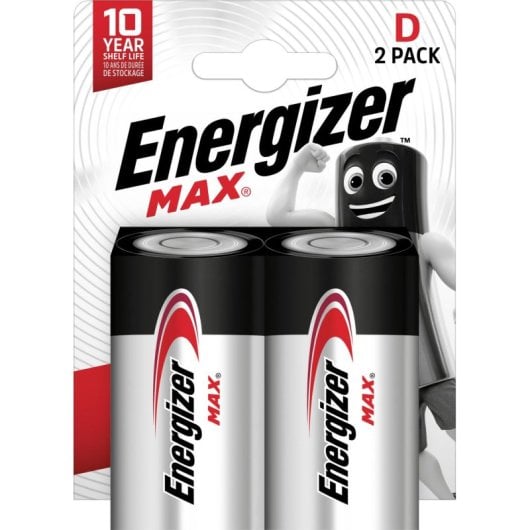 Batteria Energizer MAX D Alcalina 1.5 V 2 Pezzi Blister