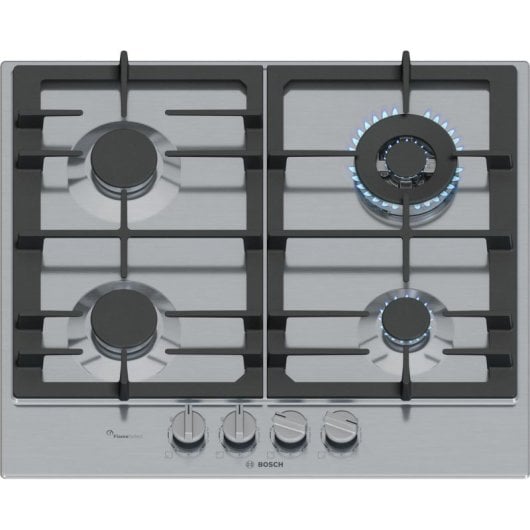 Plaque de cuisson Bosch Serie 6 PCH6A5I90 gaz 60 cm 4 zones inox