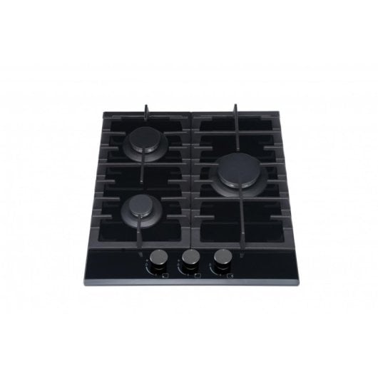 Plaque de cuisson gaz MPM 45-GMH-16 noire 3 zones verre 45 cm intégrée