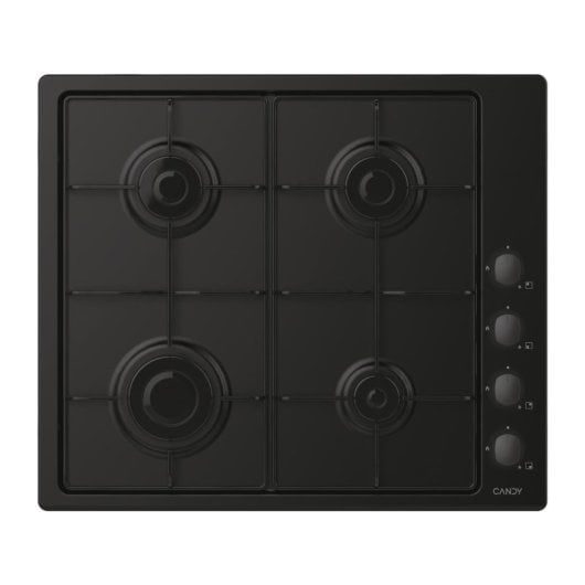 Plaque de cuisson Candy CHW6LBB 4 foyers gaz 60 cm inox intégrée noire