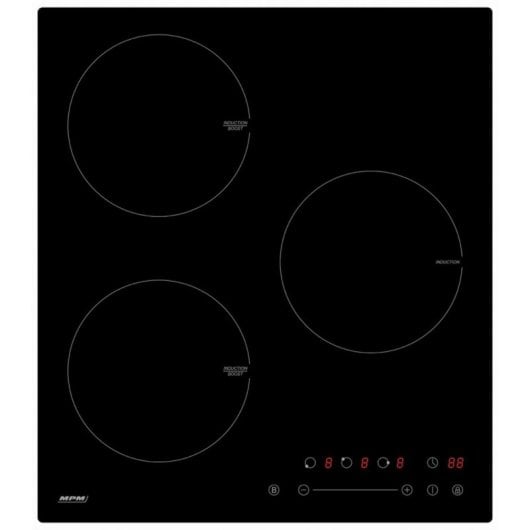 Plaque induction MPM 45-IM-07 noire 3 zones 45 cm intégrée verre
