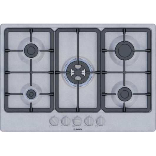 Plaque de cuisson Bosch PGQ7B5K90 inox 75 cm gaz 5 zones intégrée