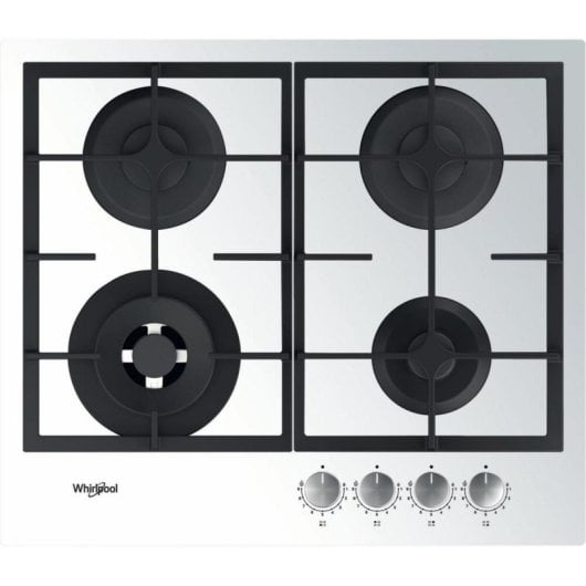 Plaque de cuisson Whirlpool AKTL629/WH gaz 59 cm verre blanc 4 foyers