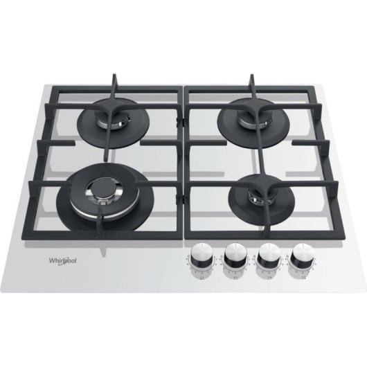 Plaque de cuisson Whirlpool AKTL629/WH gaz 59 cm verre blanc 4 foyers