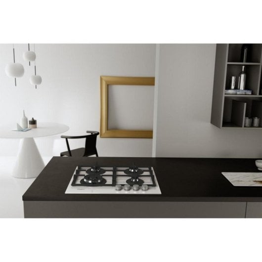 Plaque de cuisson Whirlpool AKTL629/WH gaz 59 cm verre blanc 4 foyers