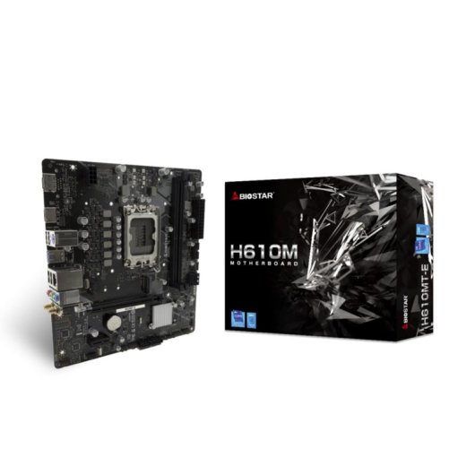 Carte mère Biostar H610MT-E Intel H610 LGA1700 DDR4 micro ATX sans WiFi 64 Go M.2 SATA III