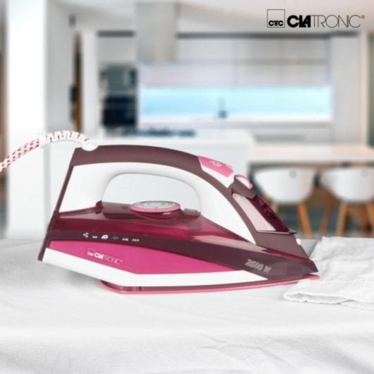 Ferro da stiro Clatronic DB 3705 piastra ceramica 2600W rosa serbatoio rimovibile