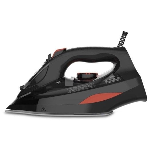 Plancha a vapor Black & Decker BXIR3000E suela cerámica 3000W negro naranja