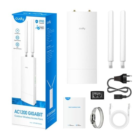 Point d'accès Cudy AP1300 Outdoor WiFi double bande 867 Mbit/s IP65 PoE MU-MIMO