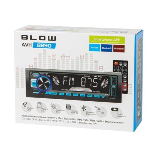 Radio de coche BLOW AVH-8890 Bluetooth FM LCD 45 W 4 ? USB MP3
